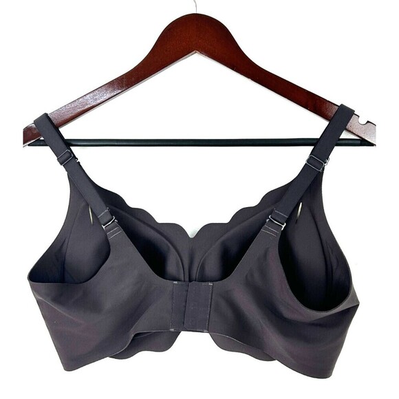 Horisun Bras for Women No Underwire V Neck Scalloped Wireless Sz 2XL Charcoal R1 - Picture 7 of 9